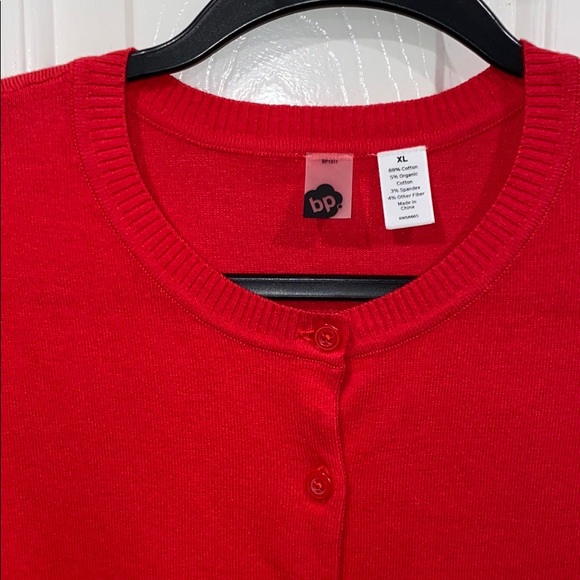 Nordstrom BP 3/4 Sleeve Red Cardigan size XL EUC - Picture 2 of 4